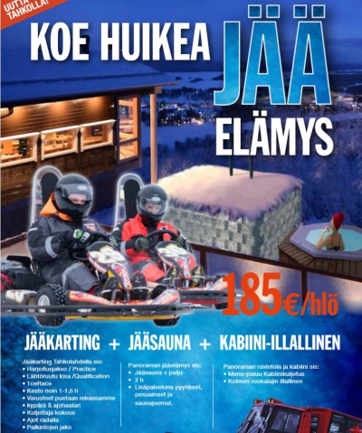 JÄÄKARTING + JÄÄSAUNA + KABIINI-ILLALLINEN